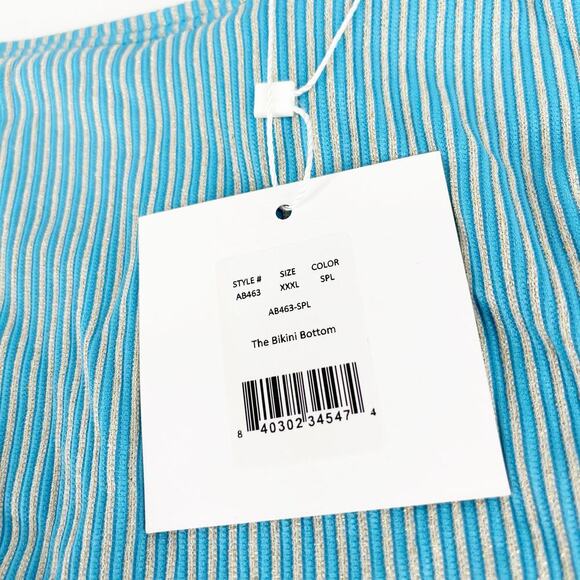 Andie Swim X Mindy The Bikini Bottoms Blue Stripe Brand NEW with Tags! XXXL - Picture 4 of 6